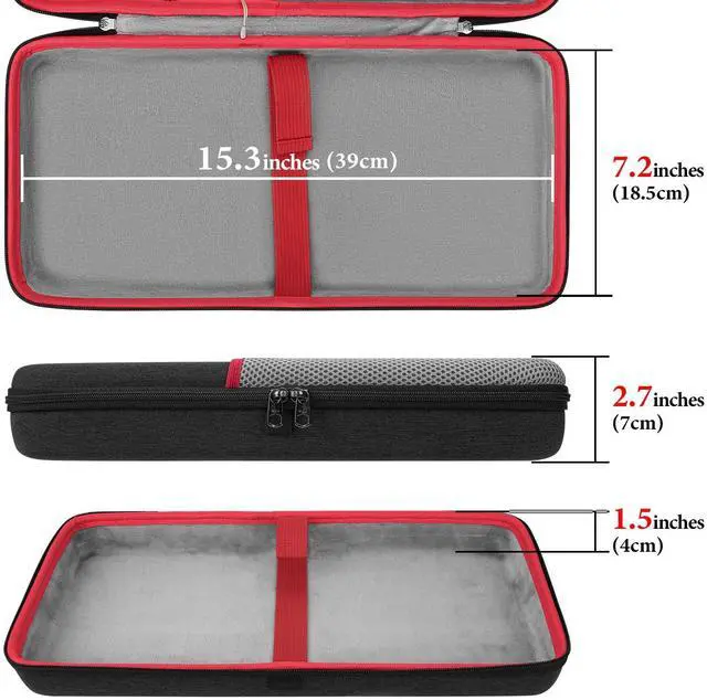 Alt view image 4 of 5 - Geekria Tenkeyless TKL Keyboard Case, Hard Shell Travel Carrying Bag, Mechanical Gaming Keyboard Case, Compatible with 8Bitdo Retro Mechanical Keyboard Dual Super Programmable Keys (Dark Gray)