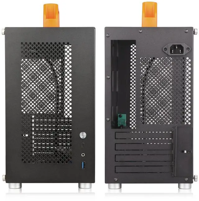 Alt view image 5 of 5 - mATX Case (Micro ATX,Mini ITX) Mini Tower Gaming PC Case with Handle, SFF Small Computer Chassis 1.2mm Thickness Steels Material Fits MicroATX(9.6'' x 9.6'') and Mini ITX(6.7'' x 6.7'') Motherboards