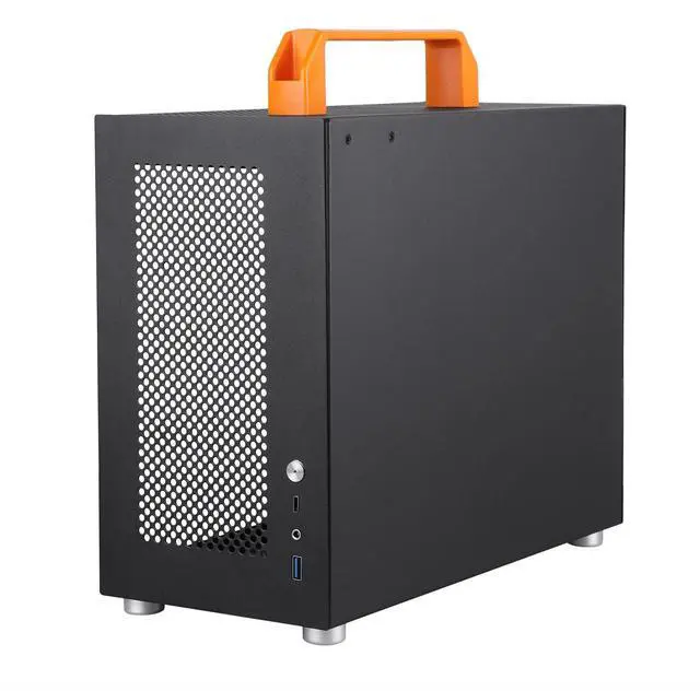 Alt view image 4 of 5 - mATX Case (Micro ATX,Mini ITX) Mini Tower Gaming PC Case with Handle, SFF Small Computer Chassis 1.2mm Thickness Steels Material Fits MicroATX(9.6'' x 9.6'') and Mini ITX(6.7'' x 6.7'') Motherboards