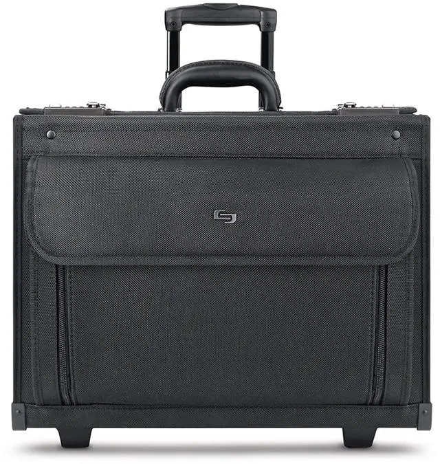 Main image of Solo Classic Rolling Hard Sided Catalog Case With Dual Combination Locks, Black
