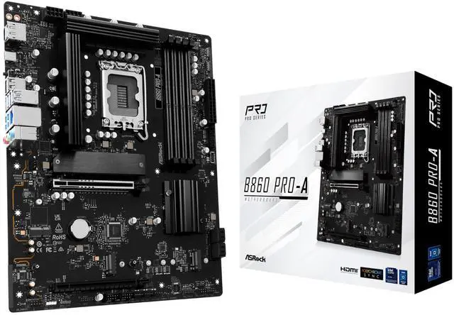 Main image of ASRock B860 Pro A Intel Core Ultra DDR5 8666 MHz 256GB M.2 LGA1851 ATX Motherboard BIOS Flashback SATA3 6.0 Gb/s PCIe 5.0