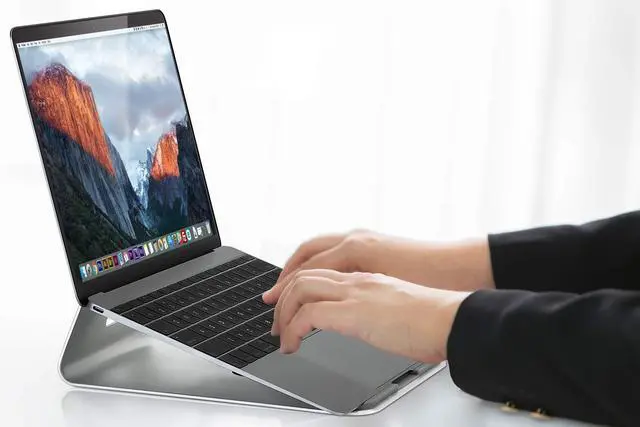 Alt view image 4 of 5 - Mount-It! Tilted Laptop Riser for MacBook and iPad Pro - Ergonomic Laptop and Tablet Wedge - Notebook Cooling Stand for MacBook Pro, Chromebook, iPad Pro, Drawing Tablets with 11"-15" Screens