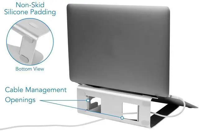 Alt view image 5 of 5 - Mount-It! Vertical Laptop Stand - Aluminum 2 in 1 Riser for Desk | MacBook Air and Pro Holder