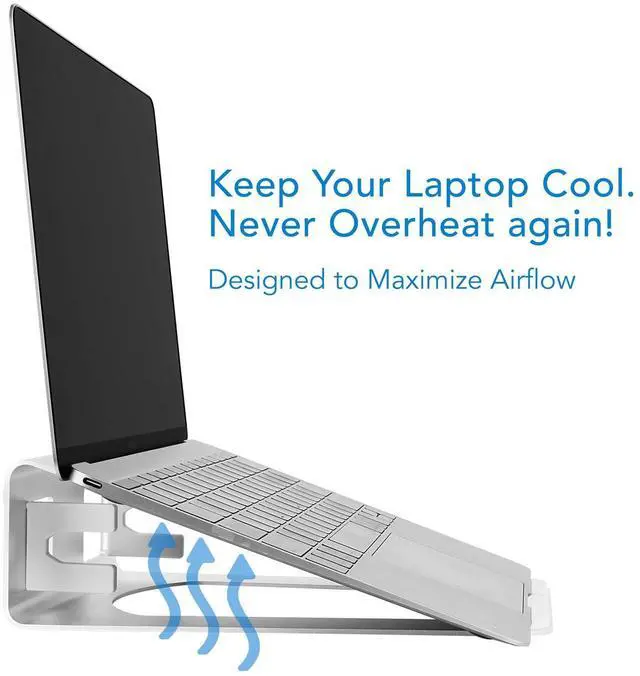 Alt view image 4 of 5 - Mount-It! Vertical Laptop Stand - Aluminum 2 in 1 Riser for Desk | MacBook Air and Pro Holder