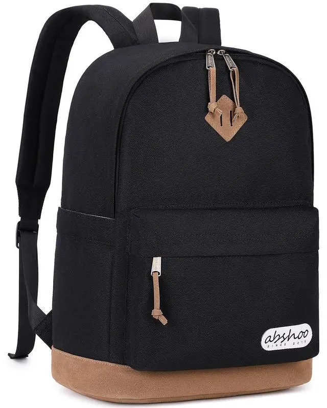 Alt view image 2 of 5 - abshoo Plain Big Student Backpack For School Men Middle High School Backpacks Teen Boys Bookbag Travel Daypack (Black)