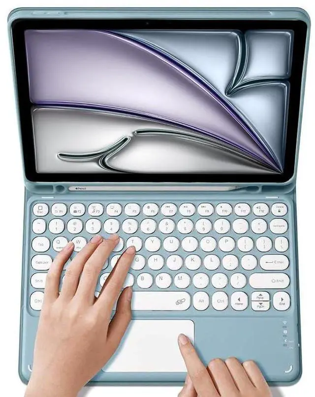 Alt view image 3 of 5 - Aidashine Keyboard Case for Samsung Galaxy Tab S9 Ultra 14.6 inch- Multi-Touch Trackpad, Detachable Wireless Keyboard Folio Tablet Case,Purple