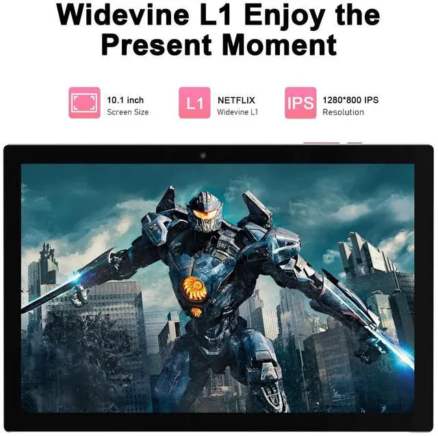Alt view image 2 of 5 - Android 15 Tablet, 10 inch 2 in 1 Tablets with Keyboard, 18GB RAM 128GB ROM 2TB Expand, Quad-Core 2.0Ghz CPU, 5G WiFi 6, BT5.0, 1280x800 HD Touchscreen, 6000mAh, Widevine L1, Google Tablet, Pink