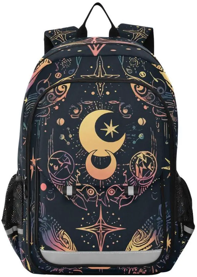 Main image of ALAZA Moon Stars Alchemy Witch Laptop Backpack Purse for Women Men Travel Bag Casual Daypack with Compartment & Multiple Pockets