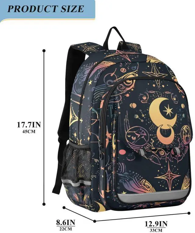 Alt view image 2 of 5 - ALAZA Moon Stars Alchemy Witch Laptop Backpack Purse for Women Men Travel Bag Casual Daypack with Compartment & Multiple Pockets