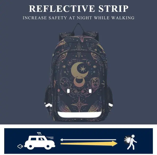 Alt view image 5 of 5 - ALAZA Moon Stars Alchemy Witch Laptop Backpack Purse for Women Men Travel Bag Casual Daypack with Compartment & Multiple Pockets