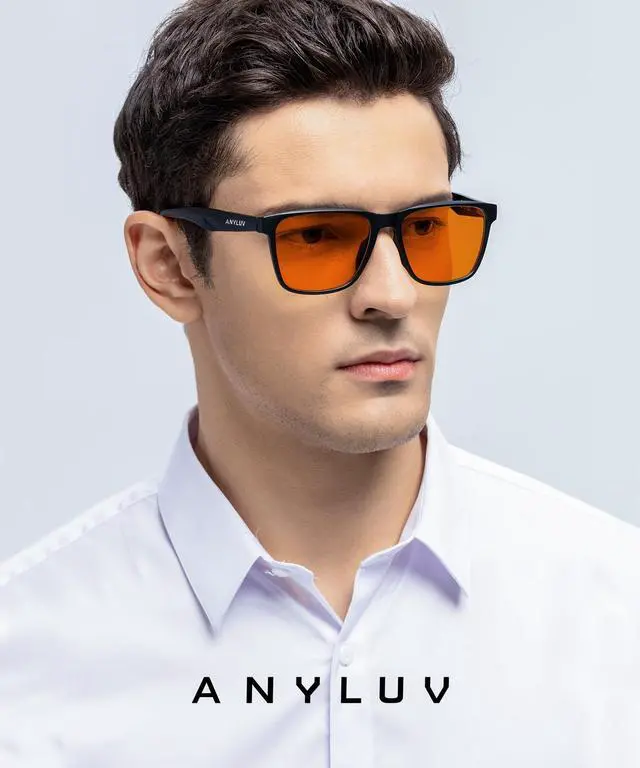 Alt view image 2 of 5 - ANYLUV Blue Light Glasses for Men & Women, Stylish Blue Light Blocking Glasses, UV400 Protection & Anti Eyestrain Eyewear