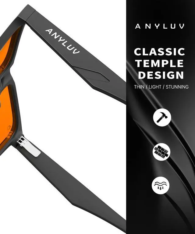 Alt view image 4 of 5 - ANYLUV Blue Light Glasses for Men & Women, Stylish Blue Light Blocking Glasses, UV400 Protection & Anti Eyestrain Eyewear