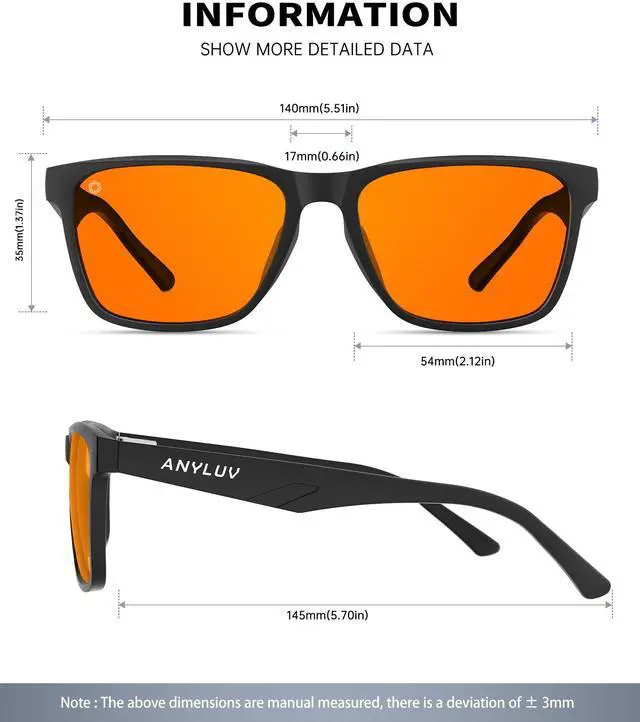 Alt view image 3 of 5 - ANYLUV Blue Light Glasses for Men & Women, Stylish Blue Light Blocking Glasses, UV400 Protection & Anti Eyestrain Eyewear