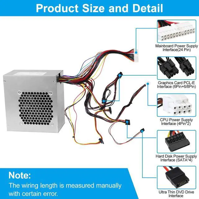 Alt view image 3 of 5 - Upgraded HU460AM-01 460W Power Supply PSU Compatible with Dell XPS 8930 8920 8910 8900 8700 8300 8100 8000 Alien-Ware Aurora R5 Replacement DPS-460DB-15 AC460AM-01 WY7XX WC1T4 D460AM-03 L350AM-00