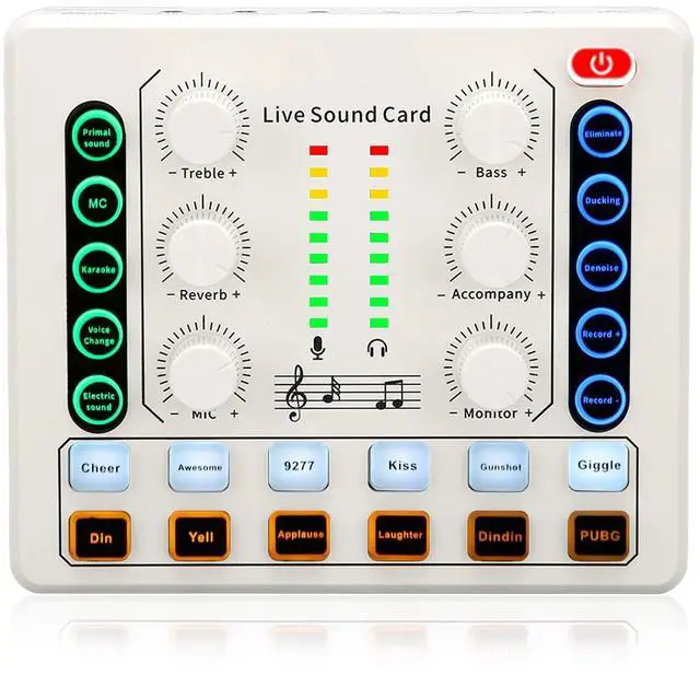 Main image of Live Sound Card, Mini Sound Mixer Board for Live Streaming, Podcast Microphone Sound Card with Multiple Sound Effects, PC External Sound Card, Voice Changer Sound Card for Podcasting Gaming Recording