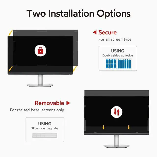 Alt view image 5 of 5 - bersem 2 Pack 24 Inch Computer Privacy Screen for 16:9 Ratio Monitors, Anti-Glare, Blue Light Filter, Removable, UV-Blocking