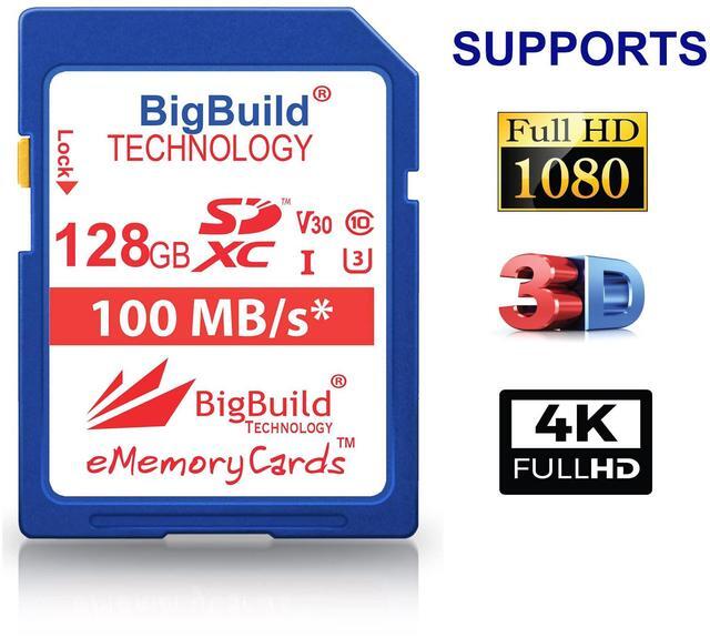 Alt view image 3 of 5 - BigBuild Technology 128GB U3 SDXC Memory Card for Canon EOS R8, R100, C80 Cameras