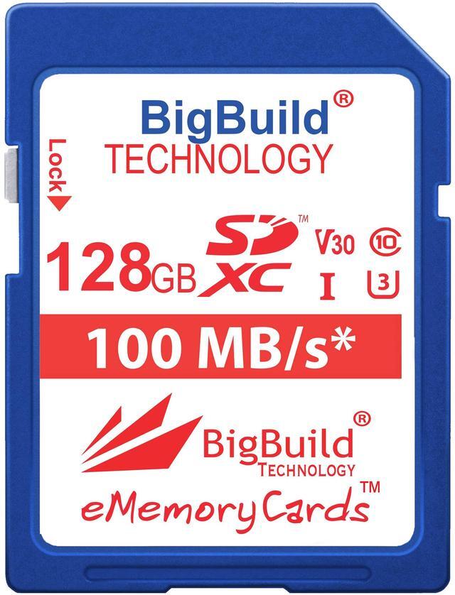 Main image of BigBuild Technology 128GB U3 SDXC Memory Card for Canon EOS R8, R100, C80 Cameras