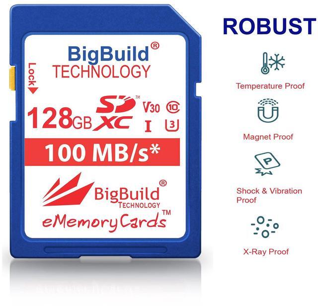 Alt view image 4 of 5 - BigBuild Technology 128GB U3 SDXC Memory Card for Canon EOS R8, R100, C80 Cameras