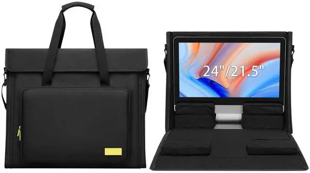 Main image of btselss Carrying Case for iMac 21.5"/24" Desktop Computer Nylon, Travel Storage Bag for All in One Computer 21.5/24 Inch and Other Accessories, Black