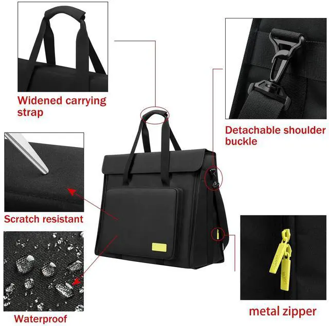 Alt view image 3 of 5 - btselss Carrying Case for iMac 21.5"/24" Desktop Computer Nylon, Travel Storage Bag for All in One Computer 21.5/24 Inch and Other Accessories, Black