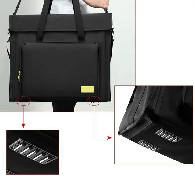 Alt view image 5 of 5 - btselss Carrying Case for iMac 21.5"/24" Desktop Computer Nylon, Travel Storage Bag for All in One Computer 21.5/24 Inch and Other Accessories, Black