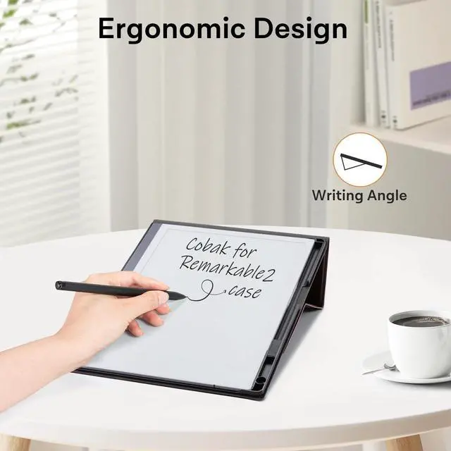 Alt view image 2 of 5 - CoBak Case for Remarkable 2 -with Pen Holder and Multi-Angle Foldable Stand Feature -A Remarkable 2 Case with Pen Holder for The Remarkable 2 Paper Tablet, Claret