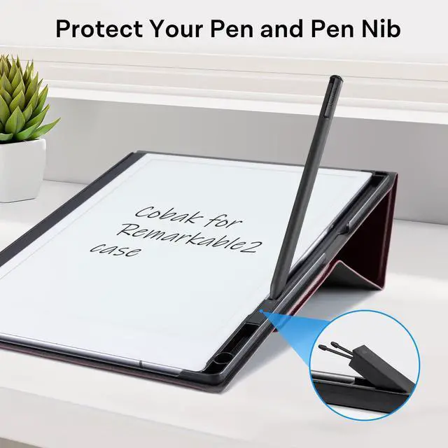 Alt view image 3 of 5 - CoBak Case for Remarkable 2 -with Pen Holder and Multi-Angle Foldable Stand Feature -A Remarkable 2 Case with Pen Holder for The Remarkable 2 Paper Tablet, Claret