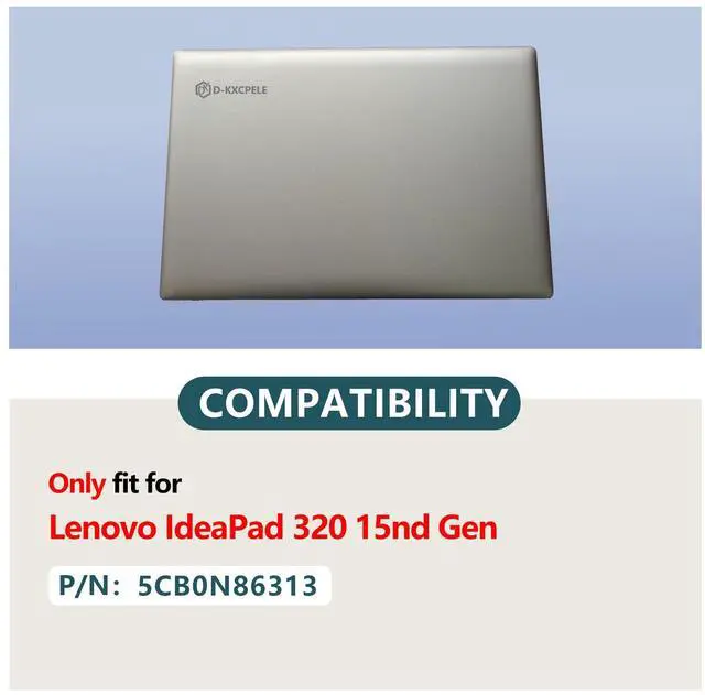 Alt view image 2 of 5 - D-KXCPELE Replacement Laptop LCD Cover Back Rear Top Lid for Lenovo ideapad 320 15 with Antenna and LCD Cable 5CB0N86313 5CB0N86327 (Silver)