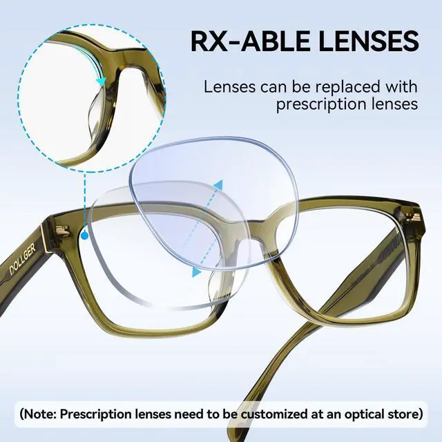 Alt view image 3 of 4 - Dollger Square Blue light Glasses for Women Men Trendy Acetate Frame Computer Blue light Blocking Eyeglasses Fashion Brown Glasses