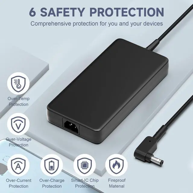 Alt view image 4 of 5 - HFLRZZ 230W 180W AC Charger Compatible with Acer Predator Helios 300 PH315-54 PH315-53 PH317-55 PH317-52 G3-573 Triton 300 500 Series PT515-52 PT516 PT316 Nitro 5 7 Gaming Laptop Power Adapter