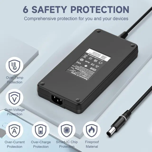 Alt view image 5 of 5 - 240W AC Laptop Charger Compatible with Dell G Series G3 G5 G7 G15 G16 3579, 5500, 5587, 5590, 7500, 7588, 7590, 7700, 7790, 5510, 5511, 5515, 5520, 5525, 5530, 5535, 7620 Power Supply Adapter Cord