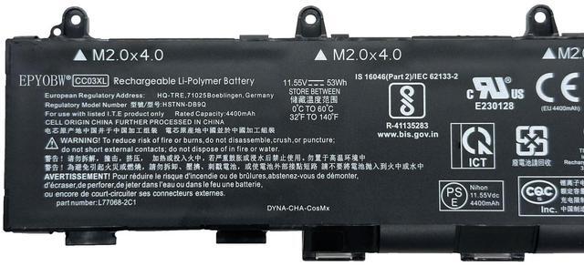 Alt view image 3 of 5 - EPYOBW CC03XL Laptop Battery 53Wh Compatible with HP ZBook Firefly 14 G7 G8 / Probook 635 Aero G7 G8 / EliteBook 830 835 840 845 G7 830 835 840 G8 Series L77608-2C2 L77608-421 CC03053XL HSTNN-DB9Q