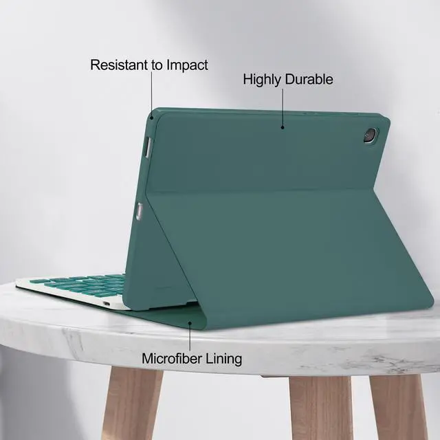 Alt view image 4 of 5 - Keyboard Case for Samsung Galaxy Tab S10 Ultra/S9 Ultra/S8 Ultra 14.6inch, Magentic Protective Cover with S-Pen Holder, Detachable Wireless Bluetooth Keyboard, Dark Green