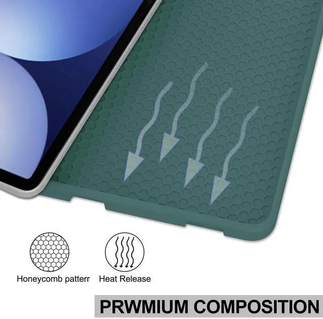 Alt view image 5 of 5 - Keyboard Case for Samsung Galaxy Tab S10 Ultra/S9 Ultra/S8 Ultra 14.6inch, Magentic Protective Cover with S-Pen Holder, Detachable Wireless Bluetooth Keyboard, Dark Green