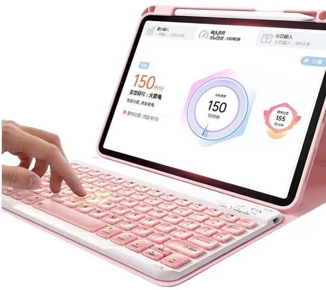 Main image of AnMengXinLing Vertical Keyboard Case for iPad 11th Generation 11-inch (A16), iPad 10th Gen, 360° Rotatable Magnetic Detachable Keyboard Cover with Pencil Holder, 360 Rotate-Pink