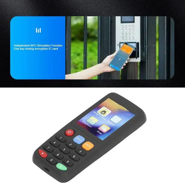 Alt view image 2 of 5 - NFC RFID Card Copier Reader Writer, RFID Reader Writer Duplicator Smart Card Programmer, ID IC Elevator Card Reader Duplicator for Access Control System, Built in Battery (5