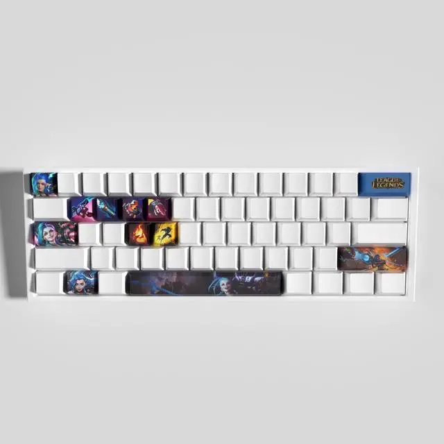 Alt view image 4 of 5 - Gatokit LOL Champion Skill & Summoner Spell Keycaps Set, League of Legends Custom Keycaps, OEM Profile 21keys for Mechanical Keyboards (Jinx)