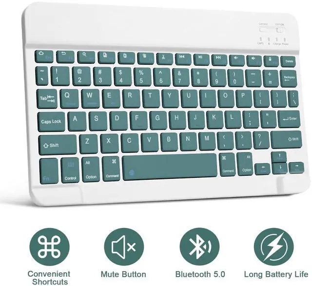 Alt view image 3 of 5 - GOKOCO for Samsung Galaxy Tab S10 FE/S9 FE 10.9"/S9 11" Keyboard Case,Magnetic Detachable Keyboard Case with S Pen Holder for SM-X710/X716B/X718U/SM-X510/SM-X516-Pine Green