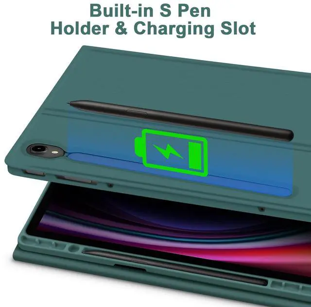 Alt view image 4 of 5 - GOKOCO for Samsung Galaxy Tab S10 FE/S9 FE 10.9"/S9 11" Keyboard Case,Magnetic Detachable Keyboard Case with S Pen Holder for SM-X710/X716B/X718U/SM-X510/SM-X516-Pine Green