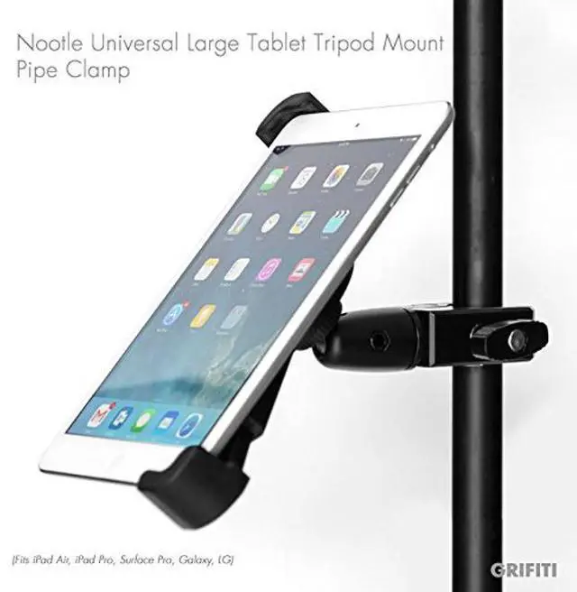 Alt view image 3 of 5 - GRIFITI Nootle Large Universal Tablet Mount & Heavy Duty Bike Bar Clamp Full Metal 1/4 20 Threaded for Standard to Large Tablets Pipe 1.5" Handlebar Motorcycles Clamps