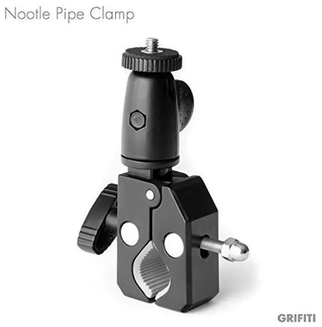 Alt view image 5 of 5 - GRIFITI Nootle Large Universal Tablet Mount & Heavy Duty Bike Bar Clamp Full Metal 1/4 20 Threaded for Standard to Large Tablets Pipe 1.5" Handlebar Motorcycles Clamps