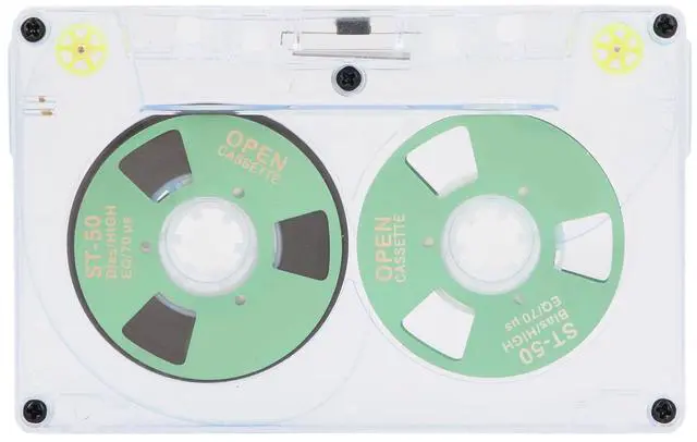 Main image of Blank Cassette Tapes Audio Cassettes, Clear Audio Cassette Tapes for Recording, Low Noise High Output 46 Minute (Green)