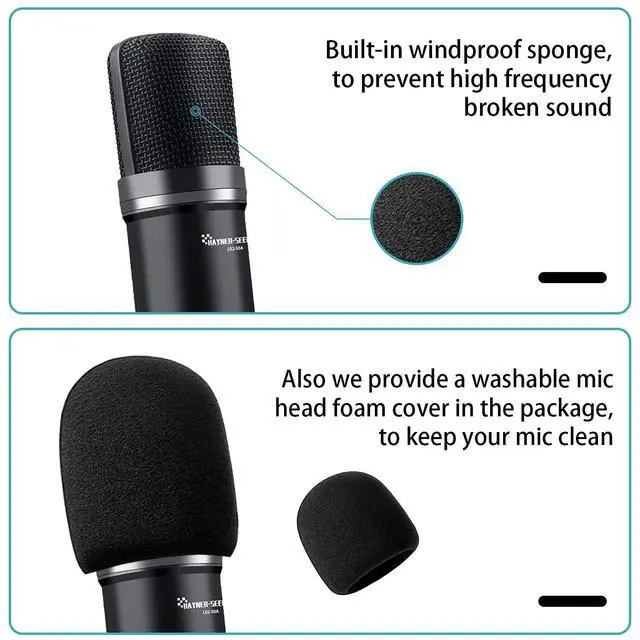 Alt view image 4 of 5 - Hayner-Seek Podcast Studio Microphone Condenser Mic Podcast Equipment Bundle with 3.5mm Audio XLR Cable