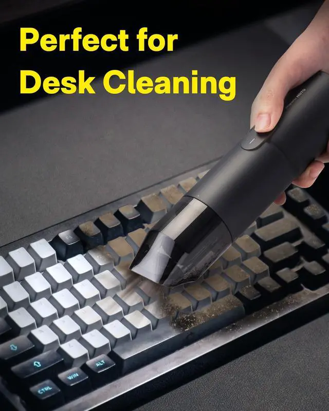 Alt view image 2 of 5 - HOTO Handheld Vacuum Cleaner Cordless, Desk Vacuum Cleaner Compressed Electric15000Pa Suction Bundle with 4 Pcs Filte Replacement