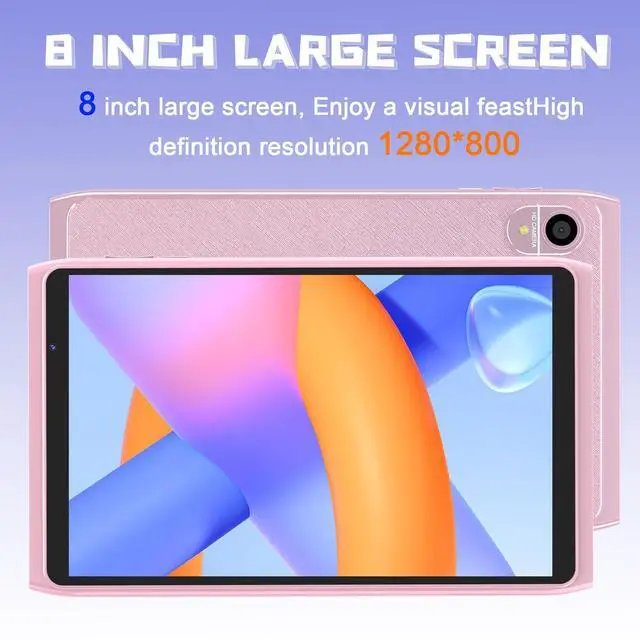 Alt view image 2 of 5 - Tablet Android 14 Tablets 8 inch, WiFi 6 Tablet Computer 2GB RAM 32GB ROM, 1280x800 IPS Touch Screen, 2+8MP Dual Camera, 4300mAh Battery, Google GMS Certified Tablet PC (Pink)