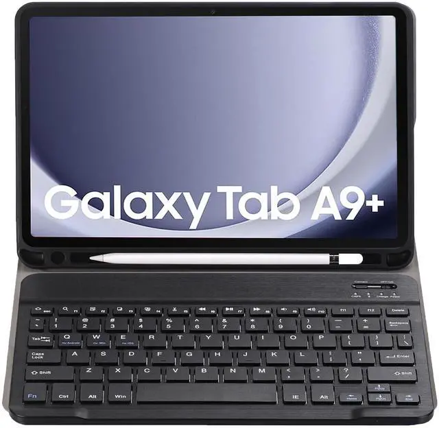 Alt view image 2 of 5 - Slim Candy Colors Keyboard Case Compatible with Samsung Galaxy Tab A9 Plus 11 Inch 2023 Model (SM-X210/X216/X218) with S Pen Holder, Mutil Angles Stand Cover Detachable Wireless Keyboard (Black)