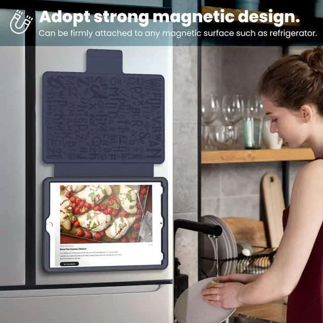 Alt view image 4 of 5 - KAIJIAbox Case for iPad 9th/8th/7th Generation Case 10.2 inch 2021/2020/2019, PU Leather Strong Magnetic Cover with Multi-Angle Magnetic Stand, Pencil Holder, Card Slots, Auto Sleep/Wake, Dark Blue