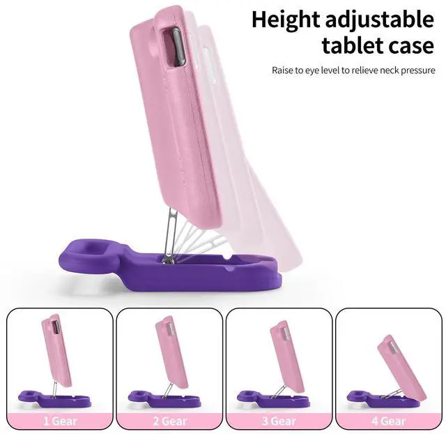 Alt view image 5 of 5 - Kids Case for iPad (A16) 11th/10th Gen 10.9'' 2025/2022,Adjustable Portrait/Landscape Stand/Drop Proof with Handle,Child Friendly Case for iPad Air 11 (M3/M2) 2025/2024 (Pink)