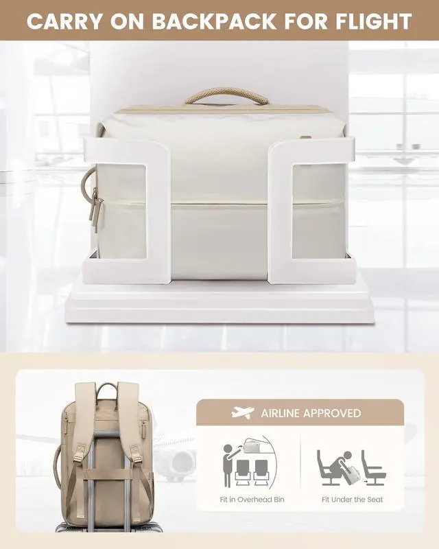 Alt view image 5 of 5 - LOVEVOOK Travel Backpack for Women, Extra Large Carry On Bags for Airplanes, Waterproof Personal Item Travel Bag Flight Approved, Weekender Backpacks for Daily Work